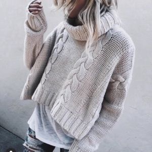 Goodnight macaroon turtleneck crop sweater. Sm
